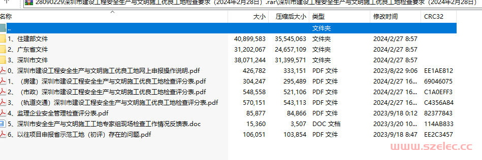 28090229深圳市建设工程安全生产与文明施工优良工地检查要求（2024年2月28日）