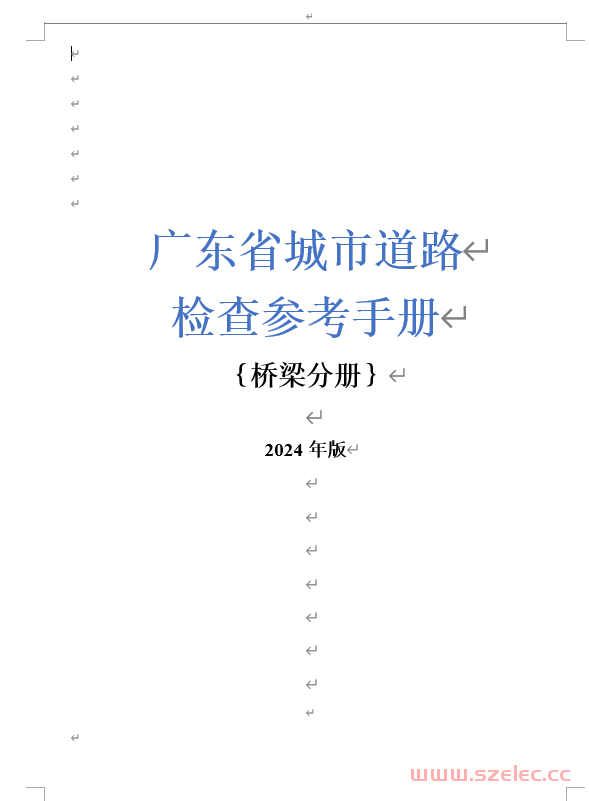 《广东省城市道路检查参考手册》（桥梁分册）2024